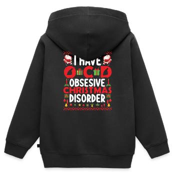 J’ai un trouble de Noël obsessionnel - Sweat Premium à capuche zippé enfant bio - noir - Dos - AI Model Kid Male (0cm)