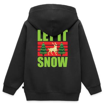 Christmas Let It Snow - Kinder Premium Organic Zip Hoodie - Schwarz - Hinten - AI Model Kid Male (0cm)