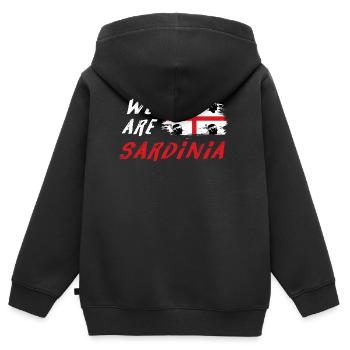 Nous sommes la Sardaigne - Sweat Premium à capuche zippé enfant bio - noir - Dos - AI Model Kid Male (0cm)