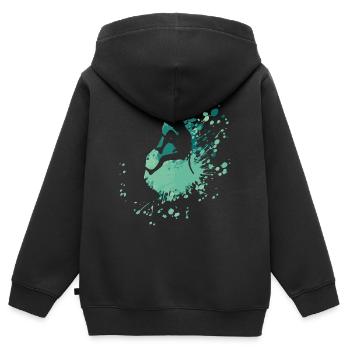 Éclaboussure de couleur de sport extrême de grimpeur - Sweat Premium à capuche zippé enfant bio - noir - Dos - AI Model Kid Male (0cm)