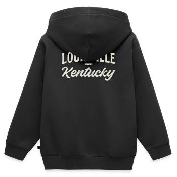 Louisville Kentucky Vintage Schriftzug - Kinder Premium Organic Zip Hoodie - Schwarz - Hinten - AI Model Kid Male (0cm)