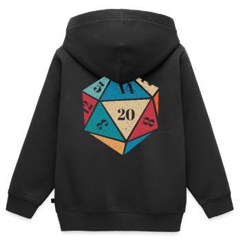 RPG RPG jeux de rôle sur table jeu de rôle de joueur - Sweat Premium à capuche zippé enfant bio - noir - Dos - AI Model Kid Male (0cm)