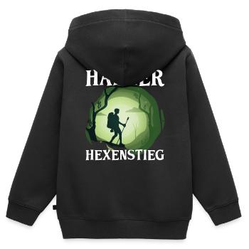 Harz Harzer Hexenstieg wandern Geschenk - Kinder Premium Organic Zip Hoodie - Schwarz - Hinten - AI Model Kid Male (0cm)