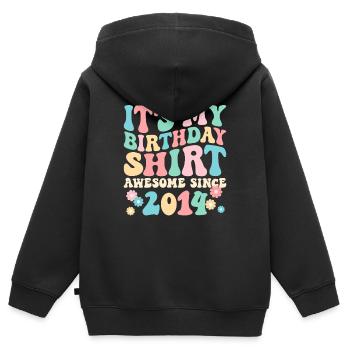 Geburtstag Geburtstagsshirt besonders seit 2014 - Kinder Premium Organic Zip Hoodie - Schwarz - Hinten - AI Model Kid Male (0cm)