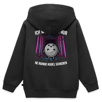 bowling bowlingkugel x split bowl strike spare pin - Kinder Premium Organic Zip Hoodie - Schwarz - Hinten - AI Model Kid Male (0cm)