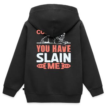 CANAPÉ TU M’AS TUÉ - Sweat Premium à capuche zippé enfant bio - noir - Dos - AI Model Kid Male (0cm)