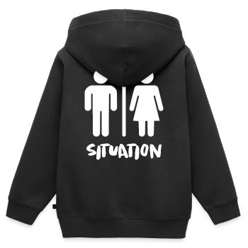 Schwangerschaft Babyparty Babyshower Boy Girl - Kinder Premium Organic Zip Hoodie - Schwarz - Hinten - AI Model Kid Male (0cm)