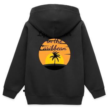 Die Karibik - Kinder Premium Organic Zip Hoodie - Schwarz - Hinten - AI Model Kid Male (0cm)