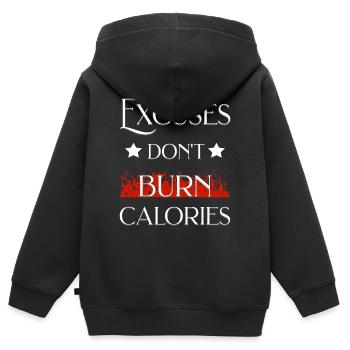 Ausreden verbrennen keine Kalorien - Kinder Premium Organic Zip Hoodie - Schwarz - Hinten - AI Model Kid Male (0cm)