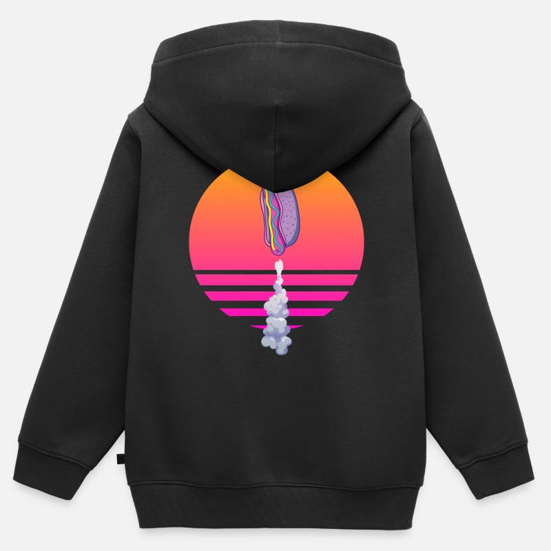 Fusée à hot-dog - Sweat Premium à capuche zippé enfant bio - noir