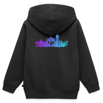 Berlin Stadt Skyline - Kinder Premium Organic Zip Hoodie - Schwarz - Hinten - AI Model Kid Male (0cm)