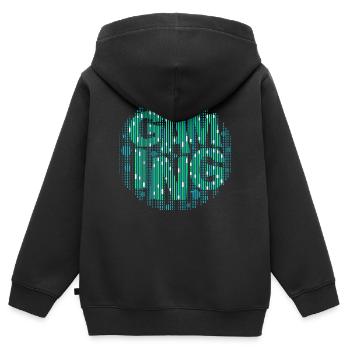 Gaming-Szene-digital - Kinder Premium Organic Zip Hoodie - Schwarz - Hinten - AI Model Kid Male (0cm)