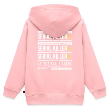 Serial Killer, la cité de la peur, les nuls - Sweat Premium à capuche zippé enfant bio - rose - Dos - AI Model Kid Female (0cm)