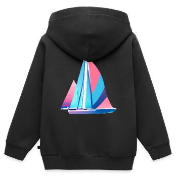 Segeln Segelsport Segelboot Segelschiff Segler - Kinder Premium Organic Zip Hoodie - Schwarz - Hinten - AI Model Kid Male (0cm)