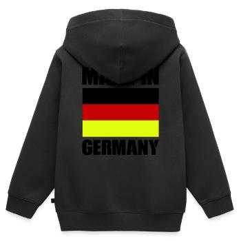 made in germany - Kinder Premium Organic Zip Hoodie - Schwarz - Hinten - AI Model Kid Male (0cm)