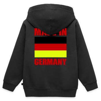 made in germany - Kinder Premium Organic Zip Hoodie - Schwarz - Hinten - AI Model Kid Male (0cm)