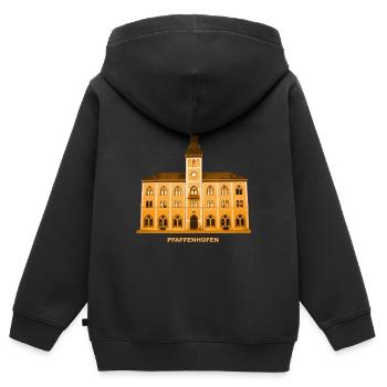 Pfaffenhofen Rathaus Ilm Oberbayern Bayern - Kinder Premium Organic Zip Hoodie - Schwarz - Hinten - AI Model Kid Male (0cm)