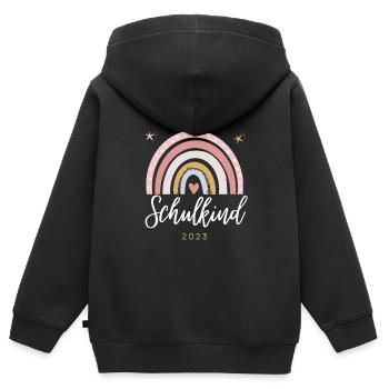 Schulkind 2023 Einschulung Erstklässler Schülerin - Kinder Premium Organic Zip Hoodie - Schwarz - Hinten - AI Model Kid Male (0cm)