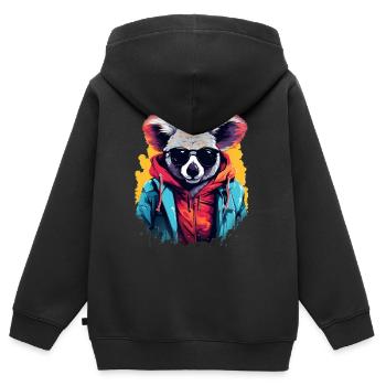 Streetstyle-Koalabär | Koala-Liebhaber - Kinder Premium Organic Zip Hoodie - Schwarz - Hinten - AI Model Kid Male (0cm)