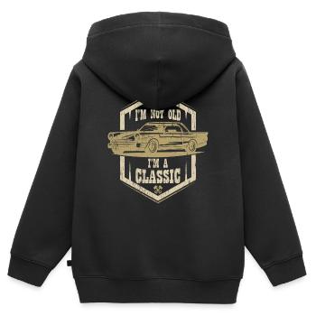 JE NE SUIS PAS VIEUX JE SUIS UN CLASSIQUE - Sweat Premium à capuche zippé enfant bio - noir - Dos - AI Model Kid Male (0cm)
