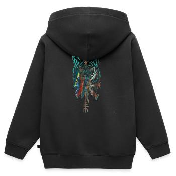 Wolf, Wikinger, germanen, asgard, midgard,valhalla - Kinder Premium Organic Zip Hoodie - Schwarz - Hinten - AI Model Kid Male (0cm)