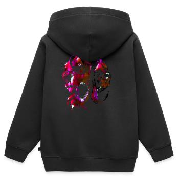 Wolf, Wikinger, germanen, asgard, midgard,valhalla - Kinder Premium Organic Zip Hoodie - Schwarz - Hinten - AI Model Kid Male (0cm)