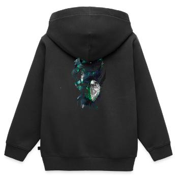 Wolf, Wikinger, germanen, asgard, midgard,valhalla - Kinder Premium Organic Zip Hoodie - Schwarz - Hinten - AI Model Kid Male (0cm)