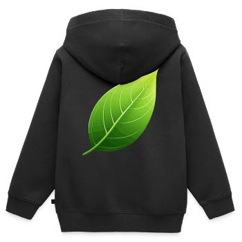 Green Leaf - Conservation de la nature - Sweat Premium à capuche zippé enfant bio - noir - Dos - AI Model Kid Male (0cm)