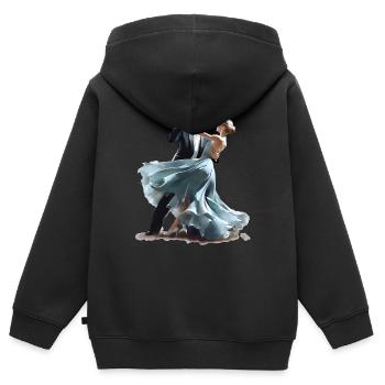 La valse viennoise est une danse élégante - Sweat Premium à capuche zippé enfant bio - noir - Dos - AI Model Kid Male (0cm)
