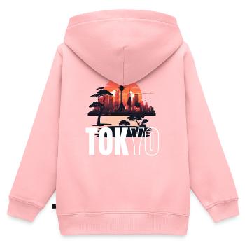 Kanji-Chic - Kinder Premium Organic Zip Hoodie - Rosa - Hinten - AI Model Kid Female (0cm)