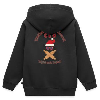 CEO in der Weihnachtsbäckerei - Kinder Premium Organic Zip Hoodie - Schwarz - Hinten - AI Model Kid Male (0cm)