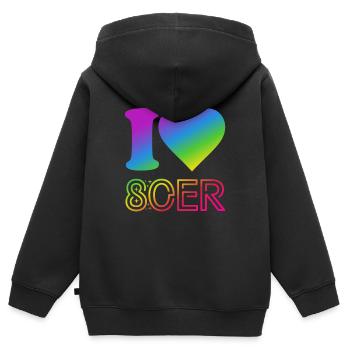 I Love 80er Jahre - bunter Regenbogen - Kostüm - Kinder Premium Organic Zip Hoodie - Schwarz - Hinten - AI Model Kid Male (0cm)