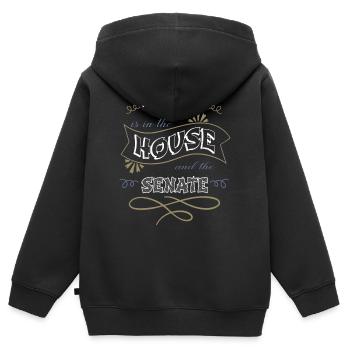 Statement Abort Greg Abbott Barber Hair Girl Women - Kids Premium Organic Zip-up Hoodie - black - Back - AI Model Kid Male (0cm)