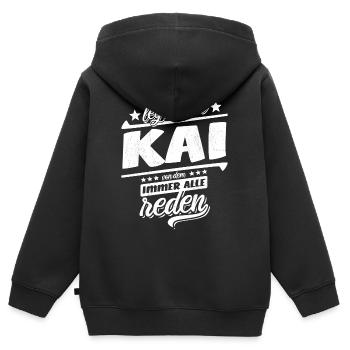 Ich bin dieser legendäre Kai von dem alle reden - Kinder Premium Organic Zip Hoodie - Schwarz - Hinten - AI Model Kid Male (0cm)
