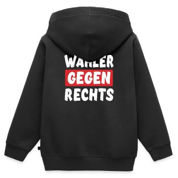 Wähler Gegen Rechts - Rechts Nein Danke - Kinder Premium Organic Zip Hoodie - Schwarz - Hinten - AI Model Kid Male (0cm)