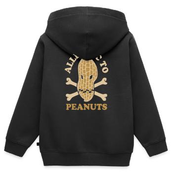 Allergisch gegen Erdnüsse - Erdnuss Allergie - Kinder Premium Organic Zip Hoodie - Schwarz - Hinten - AI Model Kid Male (0cm)