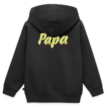 Nom de l’animal Papa Style 3D - Sweat Premium à capuche zippé enfant bio - noir - Dos - AI Model Kid Male (0cm)