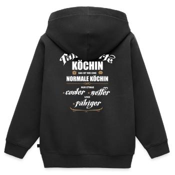 Tätowierte Köchin ist besser! Köchin mit Tattoos. - Kinder Premium Organic Zip Hoodie - Schwarz - Hinten - AI Model Kid Male (0cm)