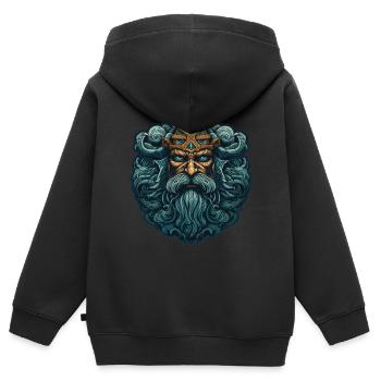 Legendärer Wikingerkrieger: Ein episches Projekt - Kinder Premium Organic Zip Hoodie - Schwarz - Hinten - AI Model Kid Male (0cm)