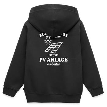 Zuhause ist wo meine PV Anlage arbeitet - Kinder Premium Organic Zip Hoodie - Schwarz - Hinten - AI Model Kid Male (0cm)