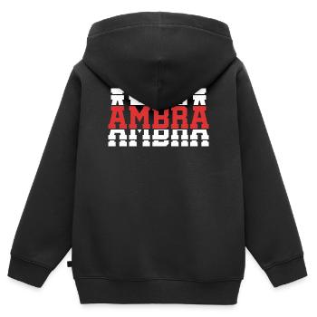 T-Shirt Bernstein T-Shirt Geschenkidee gestapelter Text - Kinder Premium Organic Zip Hoodie - Schwarz - Hinten - AI Model Kid Male (0cm)