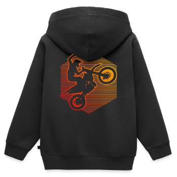 Dirtbike Freestyle Motocross Motocross Dirt Biker - Kinder Premium Organic Zip Hoodie - Schwarz - Hinten - AI Model Kid Male (0cm)