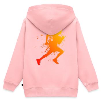 Ski de fond Jogging Femmes Course à pied - Sweat Premium à capuche zippé enfant bio - rose - Dos - AI Model Kid Female (0cm)