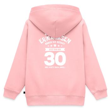 Auch du wirst mal erwachsen, 30 Jahre, Geschenk - Kinder Premium Organic Zip Hoodie - Rosa - Hinten - AI Model Kid Female (0cm)