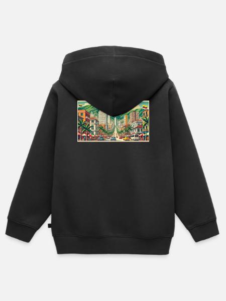 Medellin Columbia Vintage Design - Kids Premium Organic Zip-up Hoodie - black