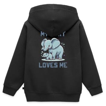 Ma tante m’aime - Dictons pour bébé - Sweat Premium à capuche zippé enfant bio - noir - Dos - AI Model Kid Male (0cm)