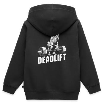 Skelett, Deadlift, Kraftsport, Training - Kinder Premium Organic Zip Hoodie - Schwarz - Hinten - AI Model Kid Male (0cm)