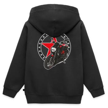 Superbike // Illustration - Kinder Premium Organic Zip Hoodie - Schwarz - Hinten - AI Model Kid Male (0cm)
