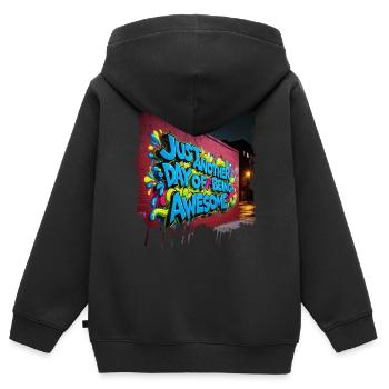 Just another day of being awesome - Kids Premium Organic Zip-up Hoodie - black - Back - AI Model Kid Male (0cm)