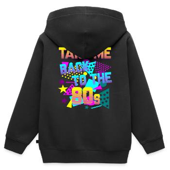 Take Me Back to 80's - Kids Premium Organic Zip-up Hoodie - black - Back - AI Model Kid Male (0cm)